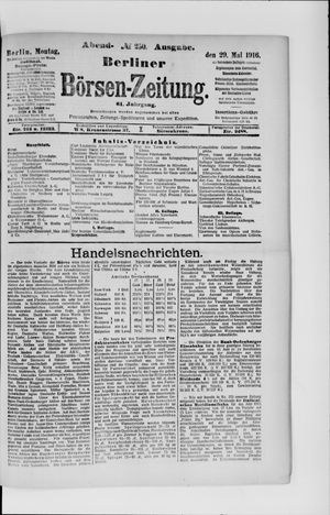 Berliner Börsen-Zeitung vom 29.05.1916