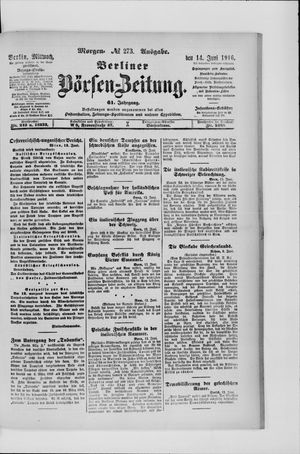Berliner Börsen-Zeitung vom 14.06.1916