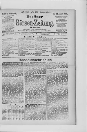 Berliner Börsen-Zeitung vom 14.06.1916