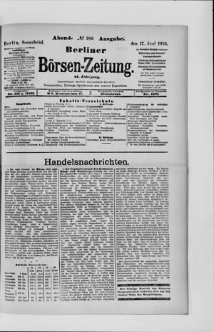 Berliner Börsen-Zeitung vom 17.06.1916
