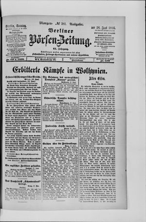 Berliner Börsen-Zeitung vom 18.06.1916