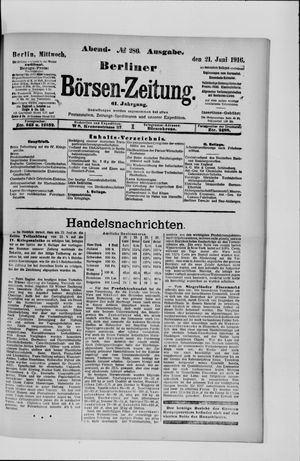 Berliner Börsen-Zeitung vom 21.06.1916