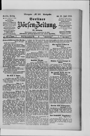 Berliner Börsen-Zeitung vom 23.06.1916