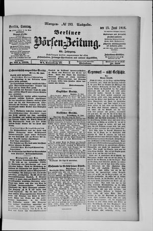 Berliner Börsen-Zeitung vom 25.06.1916