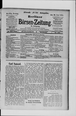 Berliner Börsen-Zeitung vom 30.06.1916