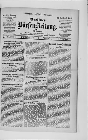 Berliner Börsen-Zeitung vom 06.08.1916