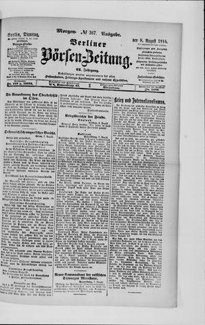 Berliner Börsen-Zeitung vom 08.08.1916