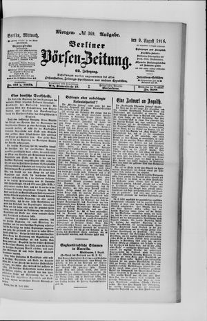 Berliner Börsen-Zeitung vom 09.08.1916