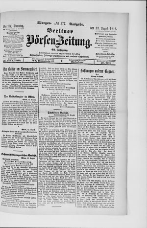Berliner Börsen-Zeitung vom 13.08.1916