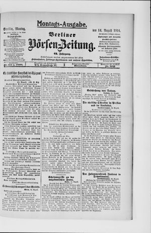 Berliner Börsen-Zeitung vom 14.08.1916