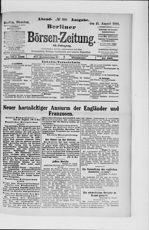 Berliner Börsen-Zeitung vom 15.08.1916