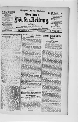 Berliner Börsen-Zeitung vom 17.08.1916