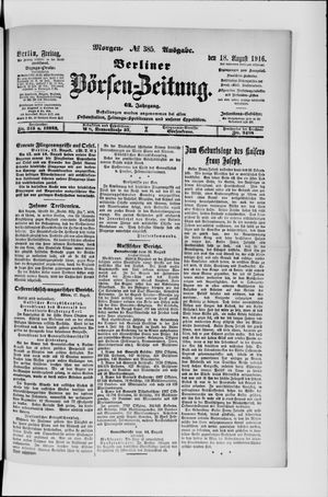 Berliner Börsen-Zeitung vom 18.08.1916