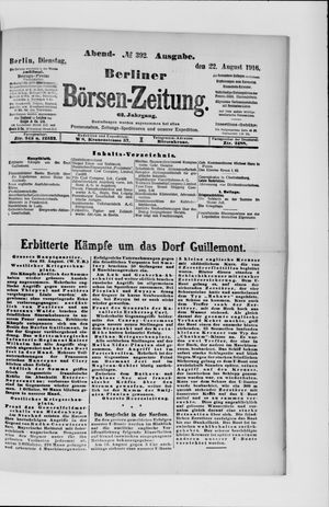 Berliner Börsen-Zeitung vom 22.08.1916