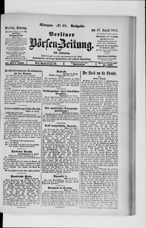 Berliner Börsen-Zeitung vom 27.08.1916