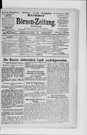 Berliner Börsen-Zeitung vom 02.09.1916