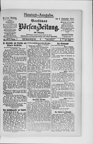 Berliner Börsen-Zeitung vom 04.09.1916