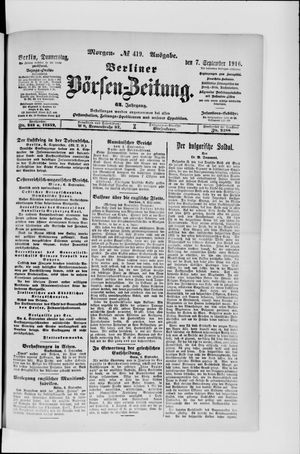 Berliner Börsen-Zeitung vom 07.09.1916