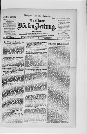 Berliner Börsen-Zeitung on Sep 10, 1916