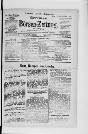 Berliner Börsen-Zeitung vom 11.09.1916