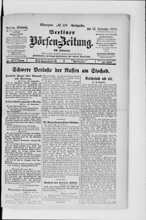 Berliner Börsen-Zeitung vom 13.09.1916