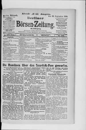 Berliner Börsen-Zeitung vom 20.09.1916