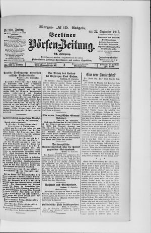 Berliner Börsen-Zeitung vom 22.09.1916