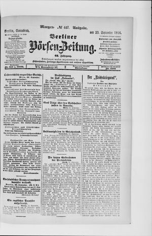 Berliner Börsen-Zeitung vom 23.09.1916