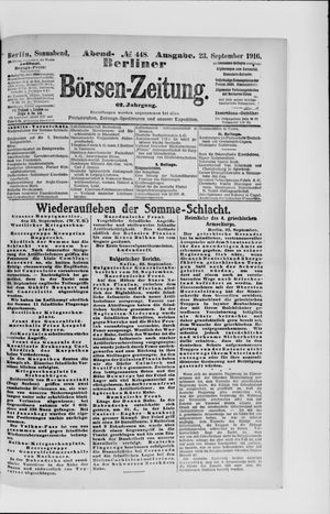 Berliner Börsen-Zeitung vom 23.09.1916