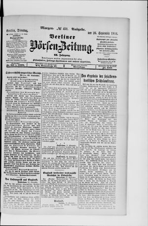 Berliner Börsen-Zeitung vom 26.09.1916