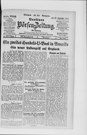 Berliner Börsen-Zeitung vom 27.09.1916