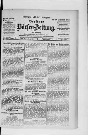 Berliner Börsen-Zeitung on Sep 29, 1916