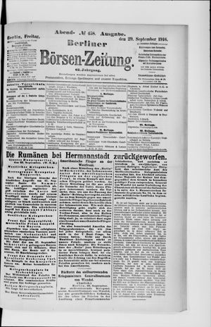 Berliner Börsen-Zeitung on Sep 29, 1916