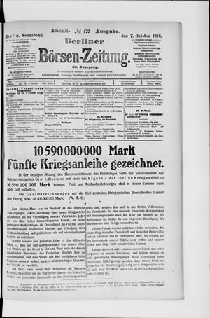 Berliner Börsen-Zeitung vom 07.10.1916