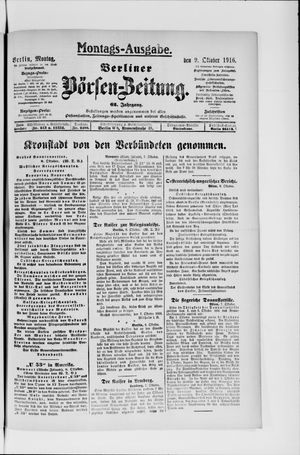 Berliner Börsen-Zeitung vom 09.10.1916