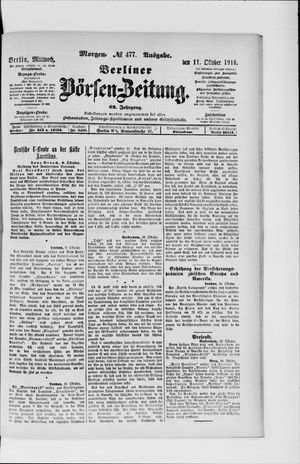 Berliner Börsen-Zeitung vom 11.10.1916