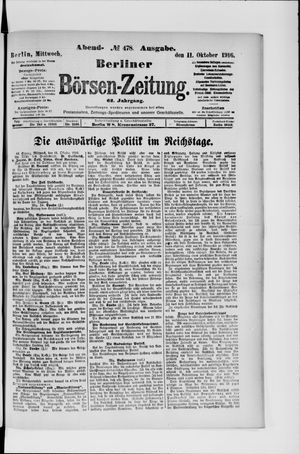 Berliner Börsen-Zeitung vom 11.10.1916