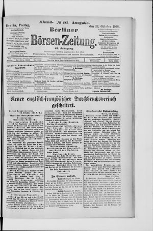 Berliner Börsen-Zeitung vom 13.10.1916