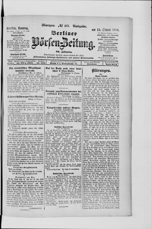 Berliner Börsen-Zeitung vom 15.10.1916