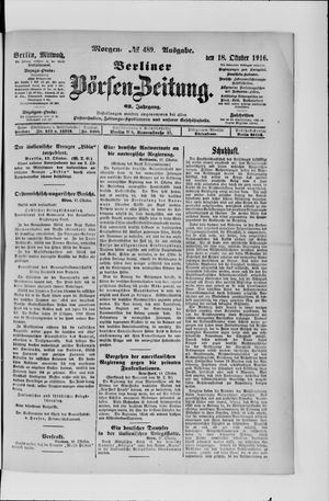 Berliner Börsen-Zeitung vom 18.10.1916