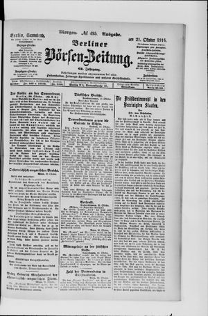 Berliner Börsen-Zeitung on Oct 21, 1916
