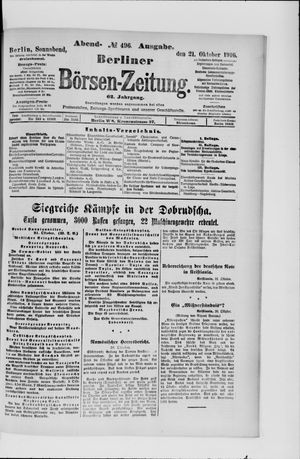 Berliner Börsen-Zeitung on Oct 21, 1916