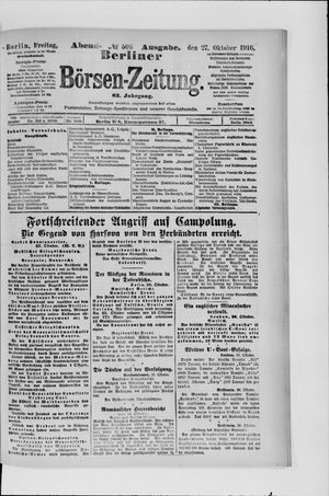 Berliner Börsen-Zeitung vom 27.10.1916