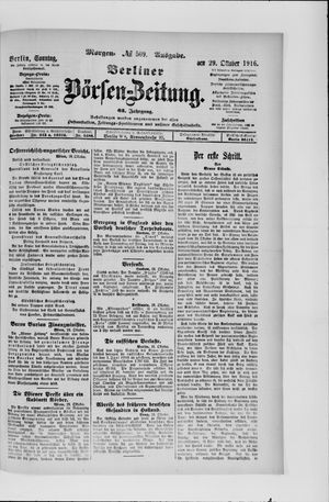 Berliner Börsen-Zeitung vom 29.10.1916