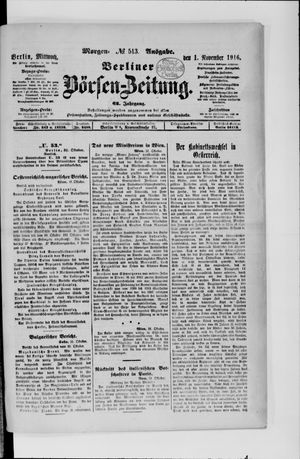 Berliner Börsen-Zeitung vom 01.11.1916