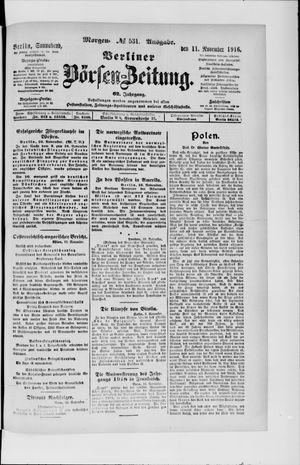 Berliner Börsen-Zeitung vom 11.11.1916