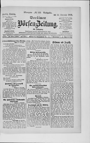 Berliner Börsen-Zeitung vom 12.11.1916