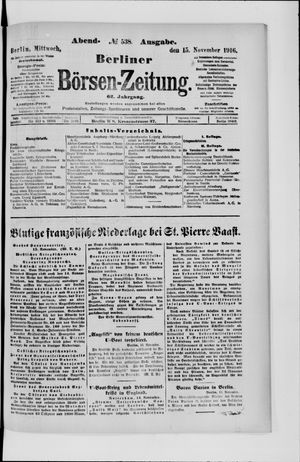 Berliner Börsen-Zeitung vom 15.11.1916