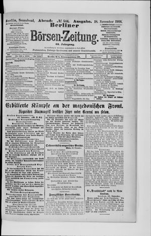 Berliner Börsen-Zeitung vom 18.11.1916