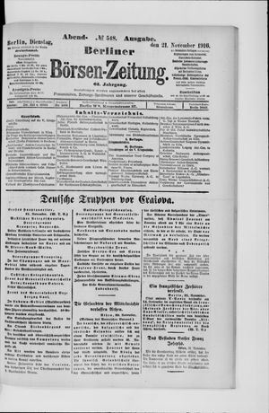 Berliner Börsen-Zeitung vom 21.11.1916